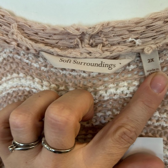 NWT Soft Surroundings 2X loose knit, long line, open front cardigan - Picture 4 of 6